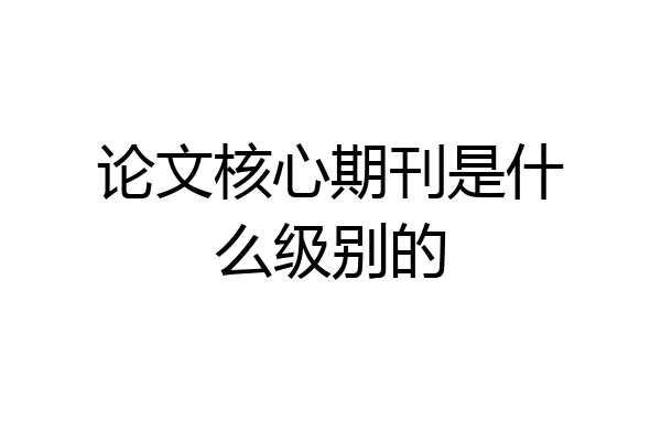 论文核心期刊是什么级别的