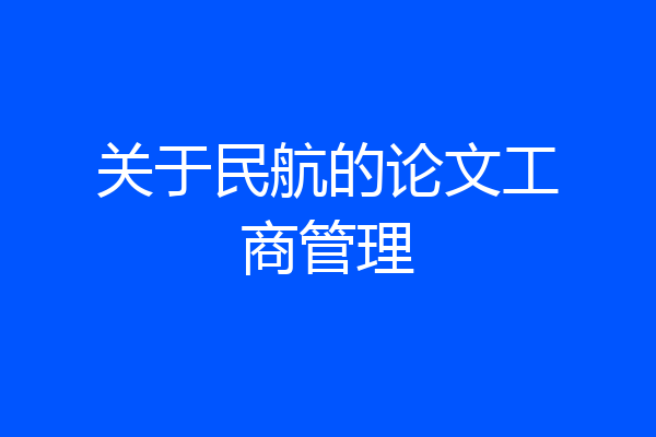 关于民航的论文工商管理