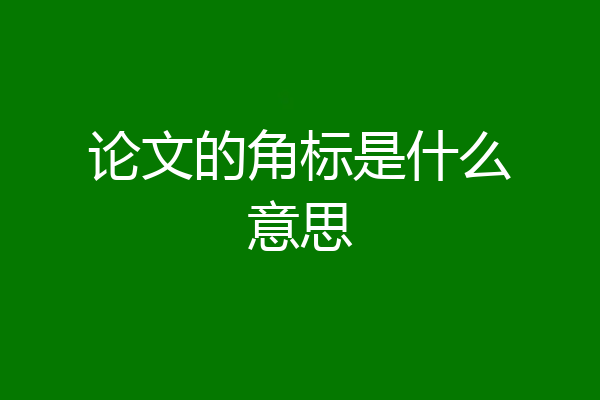 论文的角标是什么意思