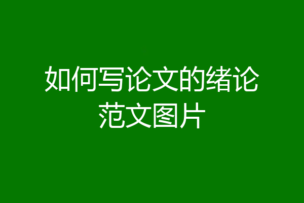 如何写论文的绪论范文图片