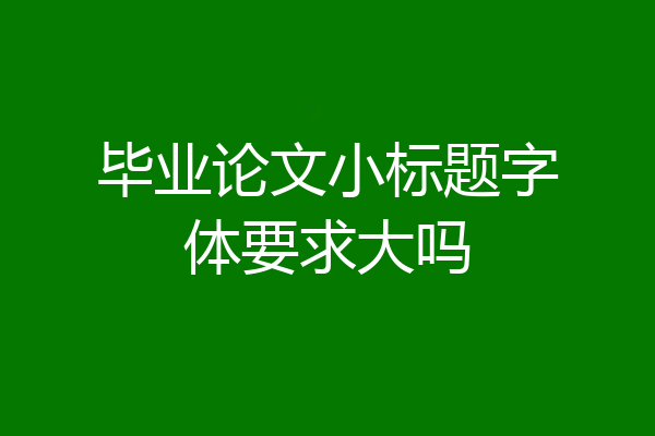 毕业论文小标题字体要求大吗