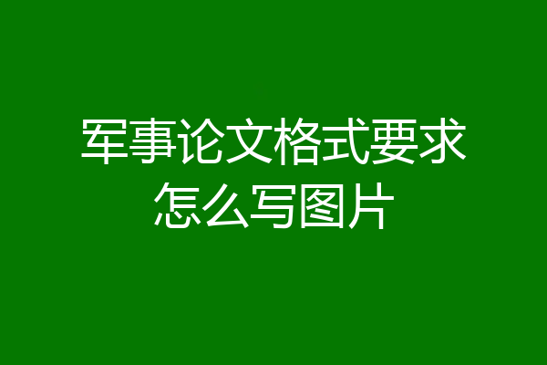 军事论文格式要求怎么写图片