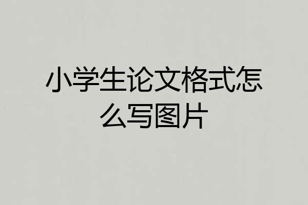 小学生论文格式怎么写图片