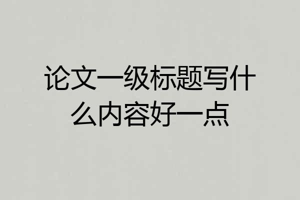 论文一级标题写什么内容好一点