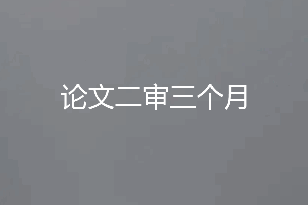 论文二审三个月