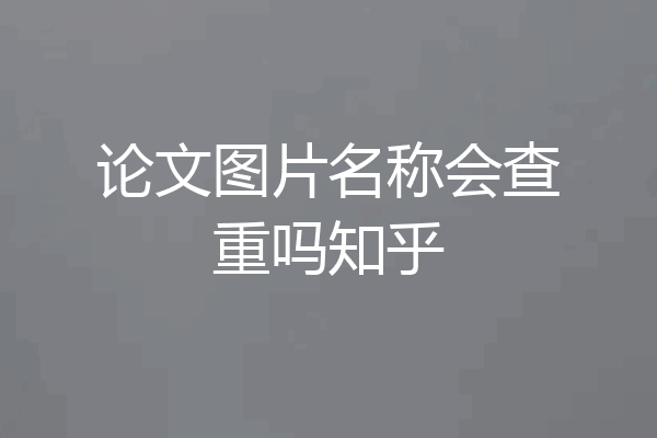 论文图片名称会查重吗知乎