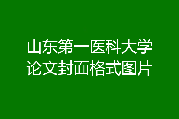 山东第一医科大学论文封面格式图片
