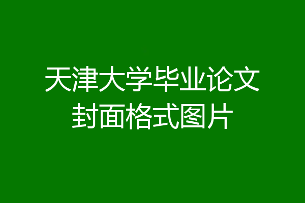 天津大学毕业论文封面格式图片