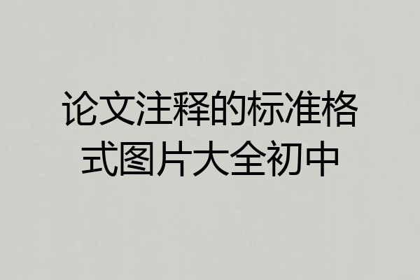论文注释的标准格式图片大全初中