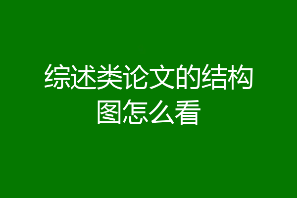 综述类论文的结构图怎么看