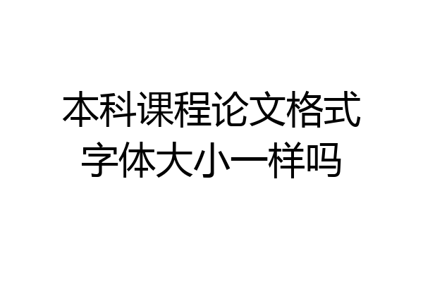 本科课程论文格式字体大小一样吗