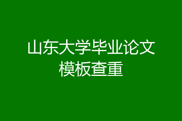 山东大学毕业论文模板查重
