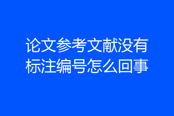 论文参考文献没有标注编号怎么回事