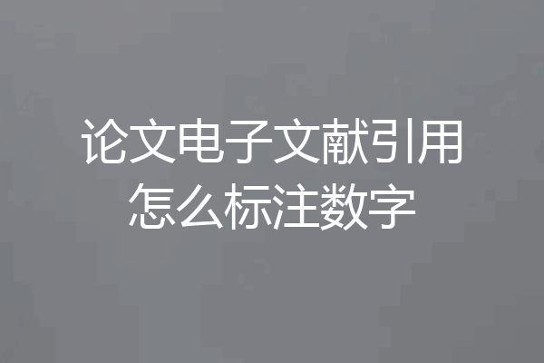 论文电子文献引用怎么标注数字