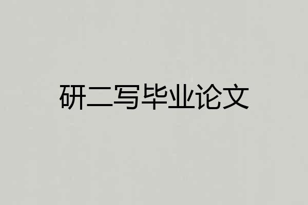 研二写毕业论文