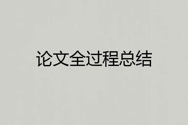 论文全过程总结