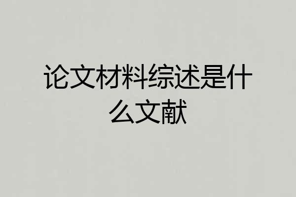 论文材料综述是什么文献