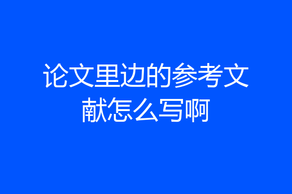 论文里边的参考文献怎么写啊