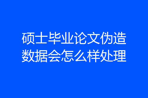 硕士毕业论文伪造数据会怎么样处理