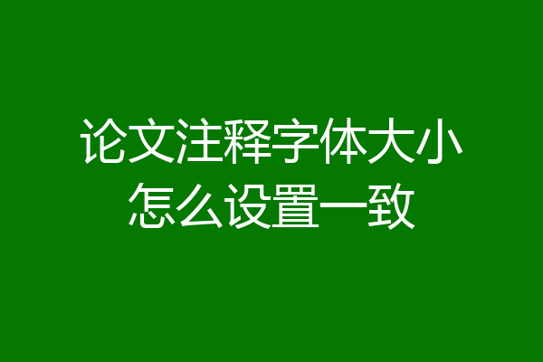 论文注释字体大小怎么设置一致