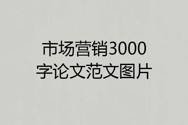 市场营销3000字论文范文图片