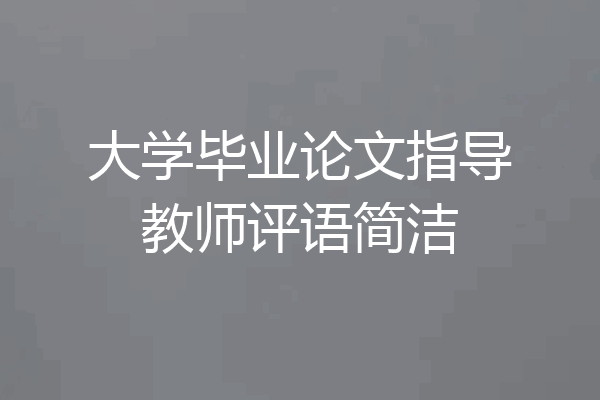 大学毕业论文指导教师评语简洁