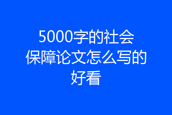 5000字的社会保障论文怎么写的好看