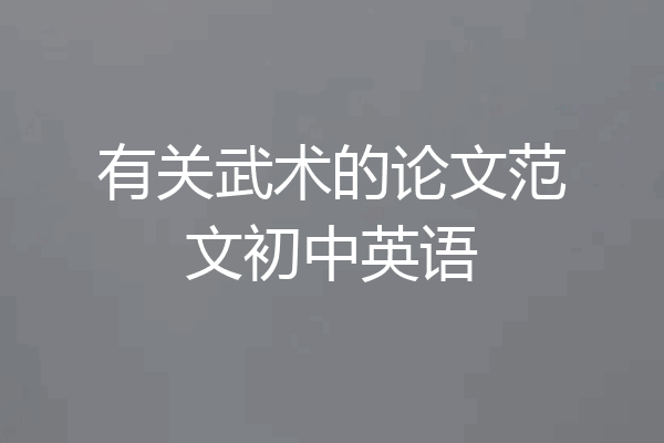 有关武术的论文范文初中英语