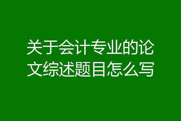 关于会计专业的论文综述题目怎么写