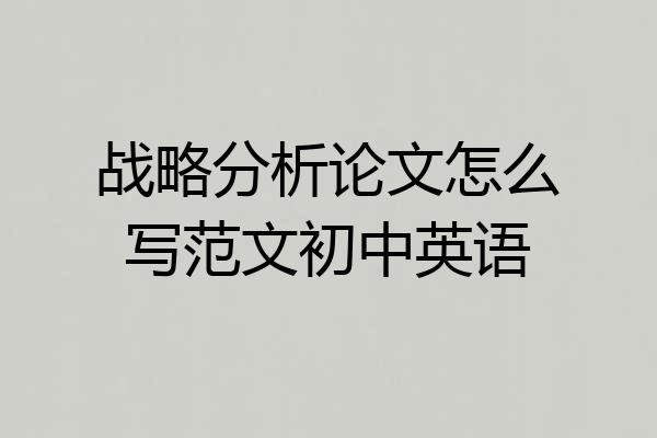 战略分析论文怎么写范文初中英语