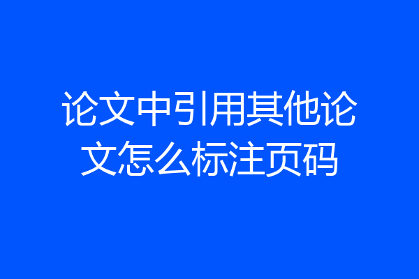 论文中引用其他论文怎么标注页码