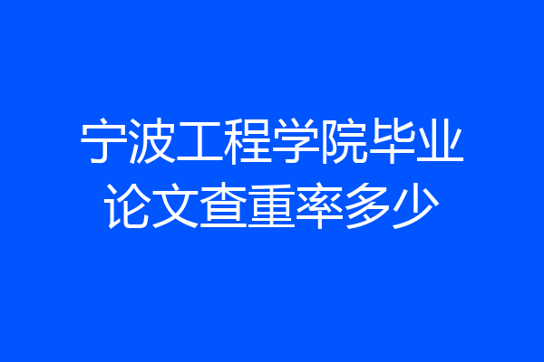 宁波工程学院毕业论文查重率多少