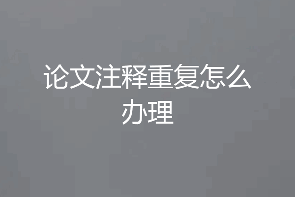 论文注释重复怎么办理