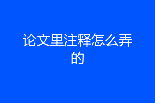 论文里注释怎么弄的