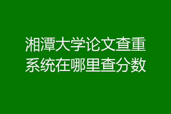 湘潭大学论文查重系统在哪里查分数