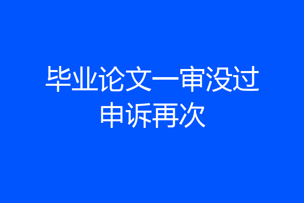 毕业论文一审没过申诉再次