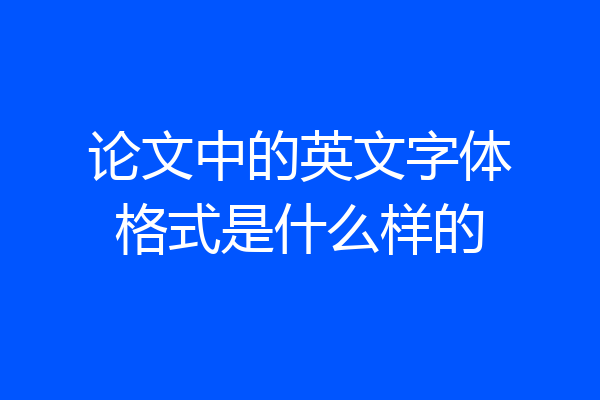 论文中的英文字体格式是什么样的