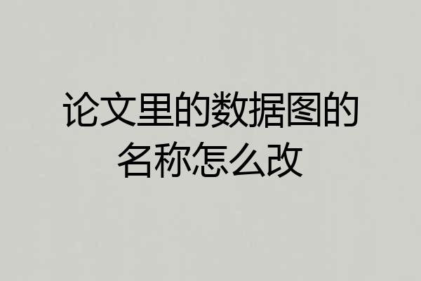 论文里的数据图的名称怎么改