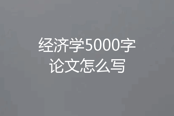 经济学5000字论文怎么写