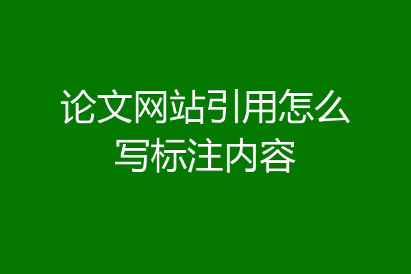 论文网站引用怎么写标注内容