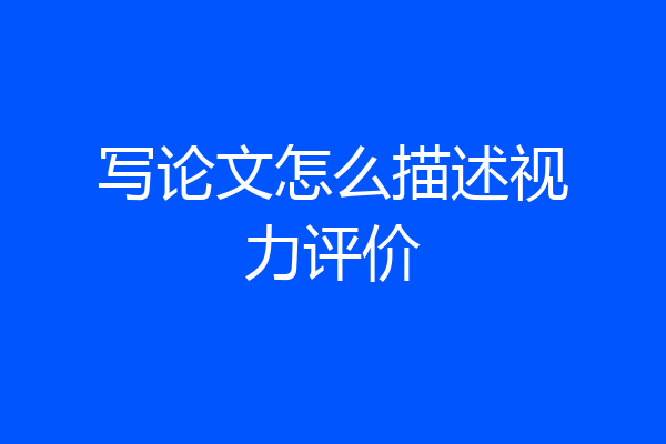 写论文怎么描述视力评价