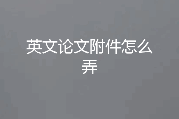 英文论文附件怎么弄