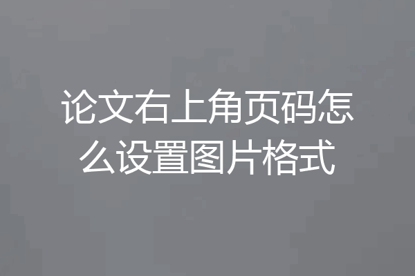 论文右上角页码怎么设置图片格式