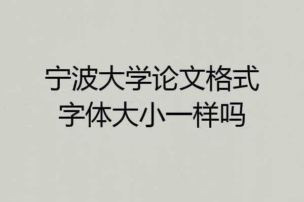 宁波大学论文格式字体大小一样吗