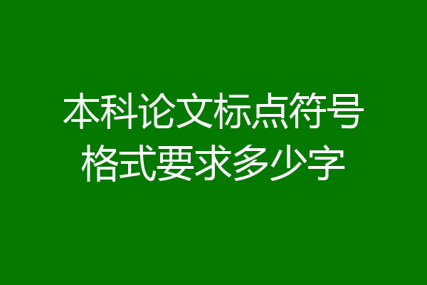 本科论文标点符号格式要求多少字