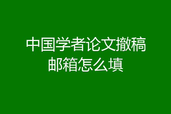 中国学者论文撤稿邮箱怎么填