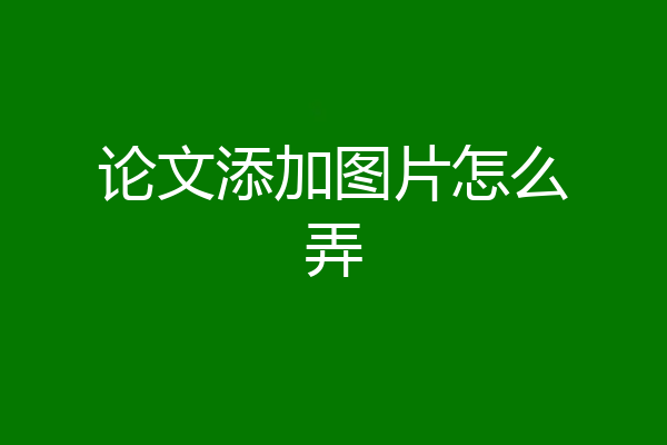 论文添加图片怎么弄