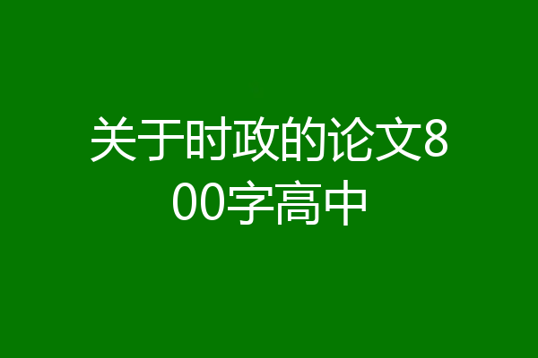 关于时政的论文800字高中