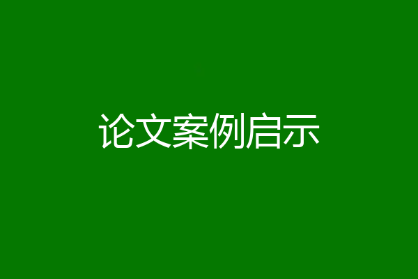 论文案例启示