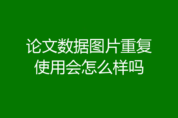 论文数据图片重复使用会怎么样吗